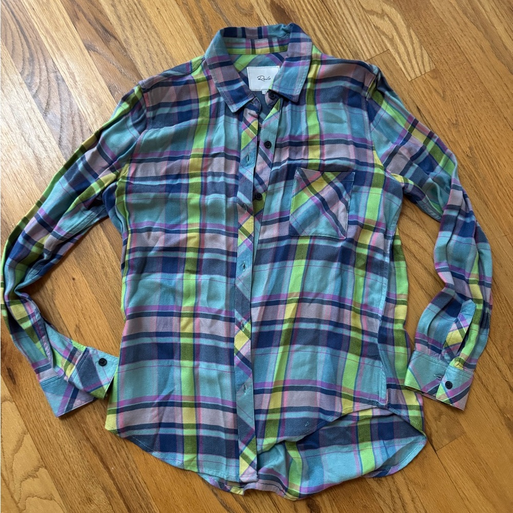 Rails Multicolor Plaid Button-Up Shirt small